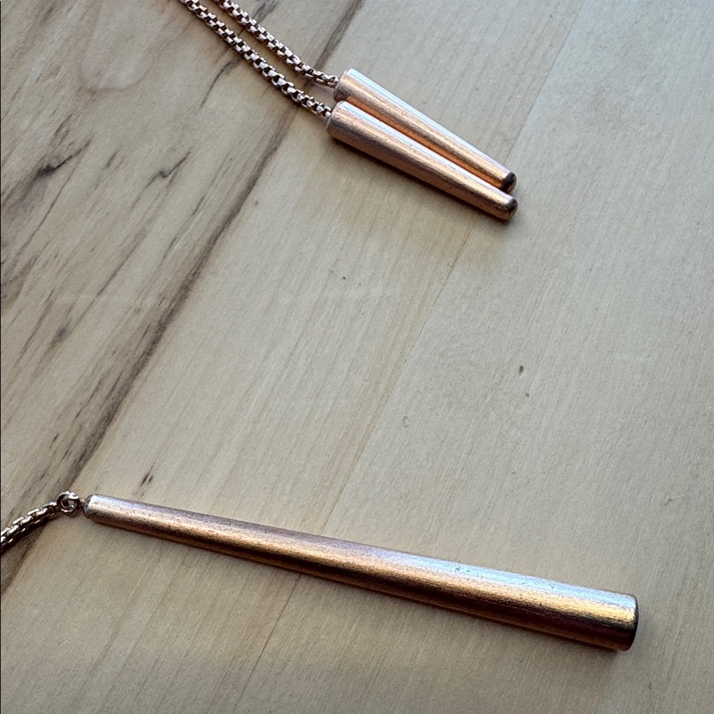Kendra Scott Tegan Y Necklace Rose Gold with Slide Closure Lariat Style - Picture 5 of 10